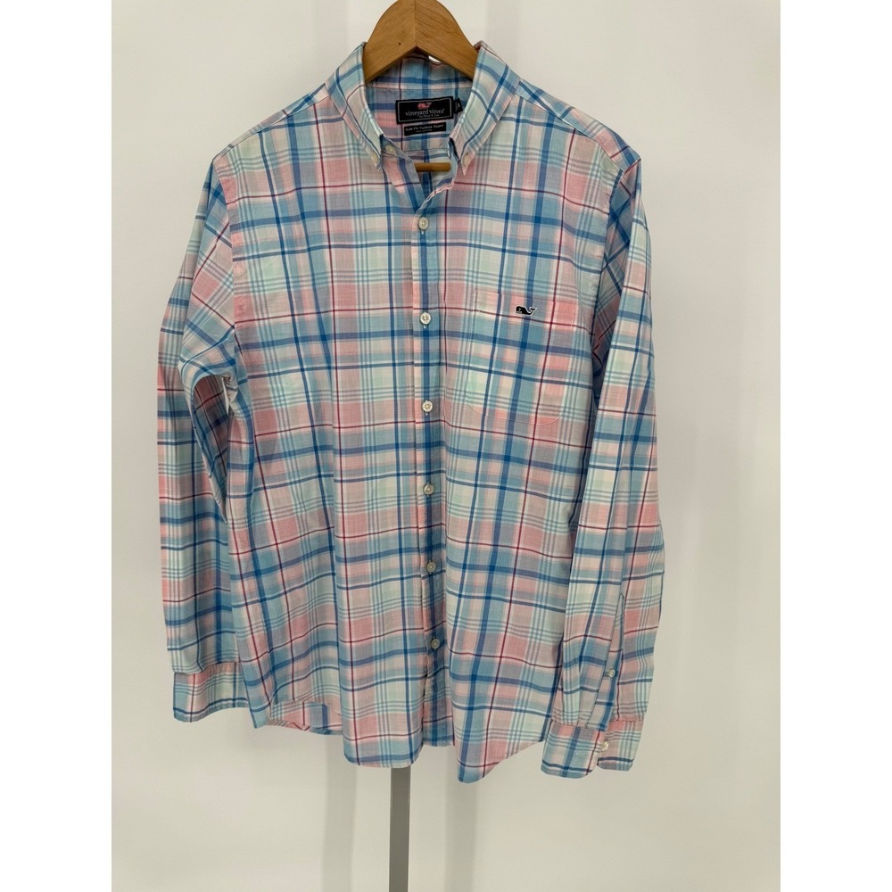 Vineyard‎ Vines Mens Plaid Slim Fit Tucker Shirt Button Down - Medium
